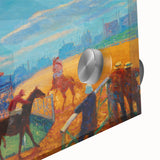 Modern Wall Art: Vibrant Race Track Scene with Dynamic Energy