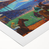 Modern Wall Art: Vibrant Race Track Scene with Dynamic Energy