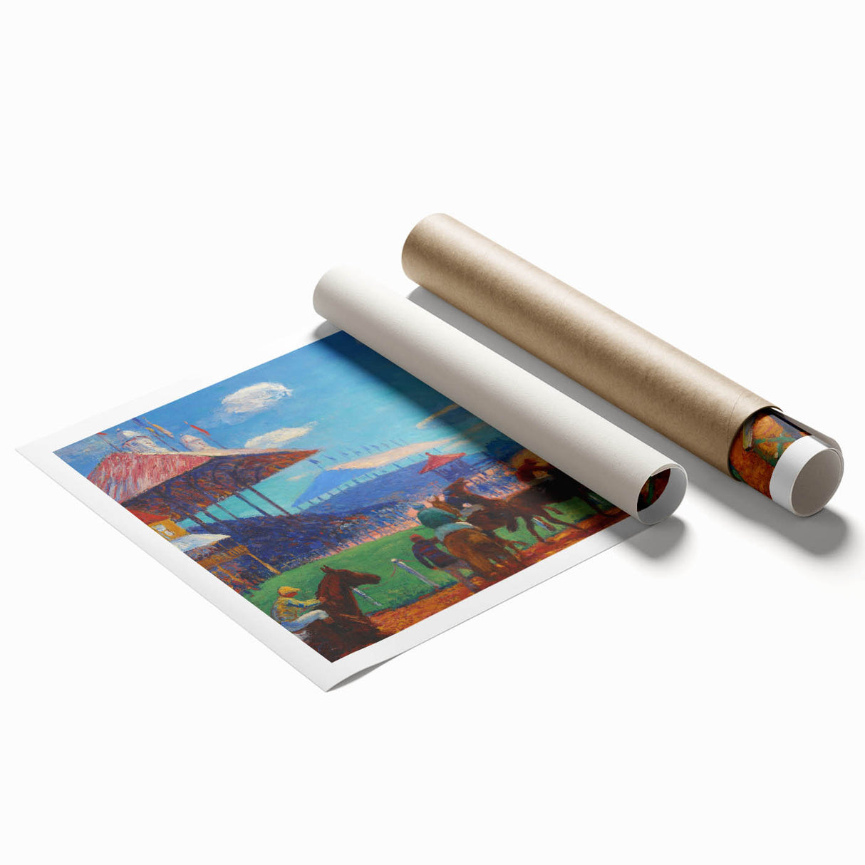 Modern Wall Art: Vibrant Race Track Scene with Dynamic Energy