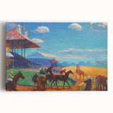 Modern Wall Art: Vibrant Race Track Scene with Dynamic Energy