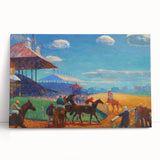 Modern Wall Art: Vibrant Race Track Scene with Dynamic Energy