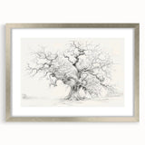 Black & White Tree Sketch Living Room Wall Art - Canvas Prints