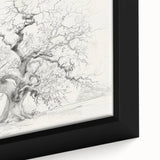 Black & White Tree Sketch Living Room Wall Art - Canvas Prints