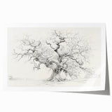 Black & White Tree Sketch Living Room Wall Art - Canvas Prints