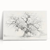 Black & White Tree Sketch Living Room Wall Art - Canvas Prints