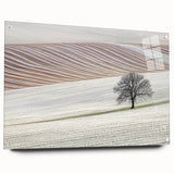Modern Office Wall Art – Minimalist Landscape with Elegant Tree