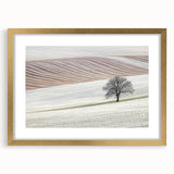 Modern Office Wall Art – Minimalist Landscape with Elegant Tree