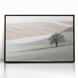 Modern Office Wall Art – Minimalist Landscape with Elegant Tree