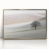 Modern Office Wall Art – Minimalist Landscape with Elegant Tree