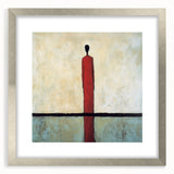 Abstract figurative frame with a silver mat showcasing a modern art piece, ideal for enhancing contemporary home decor and artistic spaces.