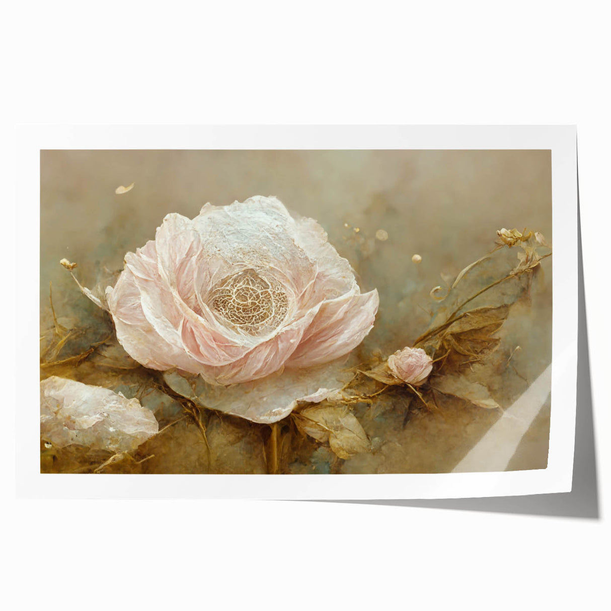 Abstract floral wall art print showcasing vibrant colors and intricate patterns, rolled and ready for framing, perfect for modern home decor.
