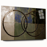 Abstract geometric acrylic glass wall art in a side view, showcasing vibrant colors and intricate designs, perfect for modern home decor and artistic expression.