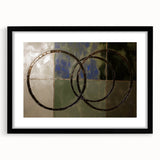 Abstract geometric frame in black with a mat, showcasing a modern design suitable for contemporary decor. Perfect for adding elegance to any living space.