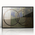Framed abstract geometric acrylic artwork in black, showcasing intricate shapes and patterns, ideal for modern decor and contemporary art enthusiasts.