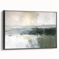 Framed abstract landscape wall art featuring a black side view, showcasing sophisticated textures and modern design elements, perfect for contemporary decor.