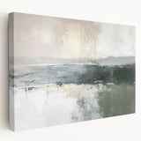 Stretched canvas artwork depicting an abstract landscape with vibrant colors and textured details, showcasing a modern aesthetic ideal for home decor.