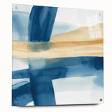 Modern Abstract Wall Art – Coastal Brushstroke Harmony