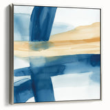 Modern Abstract Wall Art – Coastal Brushstroke Harmony