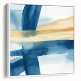 Modern Abstract Wall Art – Coastal Brushstroke Harmony