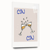 Large abstract wall art on acrylic glass featuring swirling blue and grey tones, ideal for bedroom or dining room decor.