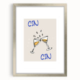 Textured abstract art print in muted gray and blue tones, framed with a silver mat, ideal for bedroom wall decor.