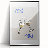 Large abstract wall art featuring mid-century modernist style in vibrant colors, framed in black acrylic.