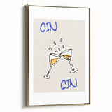 Framed vintage poster art of a landscape painting, predominantly black and gold, ideal for bedroom wall decor.