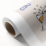 Art deco poster featuring a stylized cocktail glass in pastel shades, ideal for nursery wall art or dining room decor.