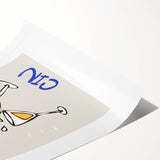 Extra large wall art featuring line art flowers in black on white, rolled print, suitable for large living room spaces.