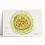 Black and white photo of assorted fruits on stretched canvas, ideal for kitchen wall art.