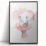 Dancing Ballerina Elephant Print - Children's Wall Decor