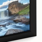 Framed canvas art showcasing a stunning close-up of vibrant canyon landscapes, highlighting rich colors and intricate textures, perfect for home decor enthusiasts.