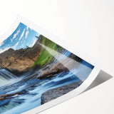 Stunning landscape print of colorful canyons showcasing vibrant hues of red and orange, rolled for easy shipping in a protective cardboard tube. Perfect for home decor.