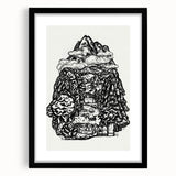 Modern Wall Art - Black & White Mountain Landscape - Contemporary Print