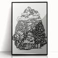 Modern Wall Art - Black & White Mountain Landscape - Contemporary Print