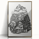 Modern Wall Art - Black & White Mountain Landscape - Contemporary Print