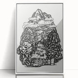 Modern Wall Art - Black & White Mountain Landscape - Contemporary Print