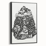 Modern Wall Art - Black & White Mountain Landscape - Contemporary Print