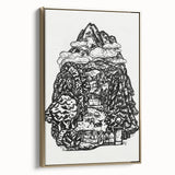 Modern Wall Art - Black & White Mountain Landscape - Contemporary Print