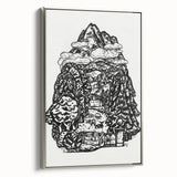 Modern Wall Art - Black & White Mountain Landscape - Contemporary Print