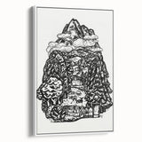 Modern Wall Art - Black & White Mountain Landscape - Contemporary Print