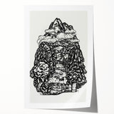 Modern Wall Art - Black & White Mountain Landscape - Contemporary Print