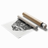 Modern Wall Art - Black & White Mountain Landscape - Contemporary Print