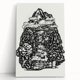 Modern Wall Art - Black & White Mountain Landscape - Contemporary Print