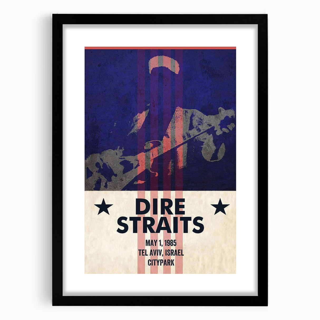 Dire Straits 1985 Concert Poster - Vintage Music Wall Art