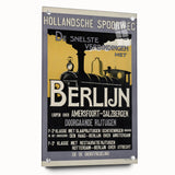 Retro Train Travel Poster - Vintage Berlin Connection Wall Art