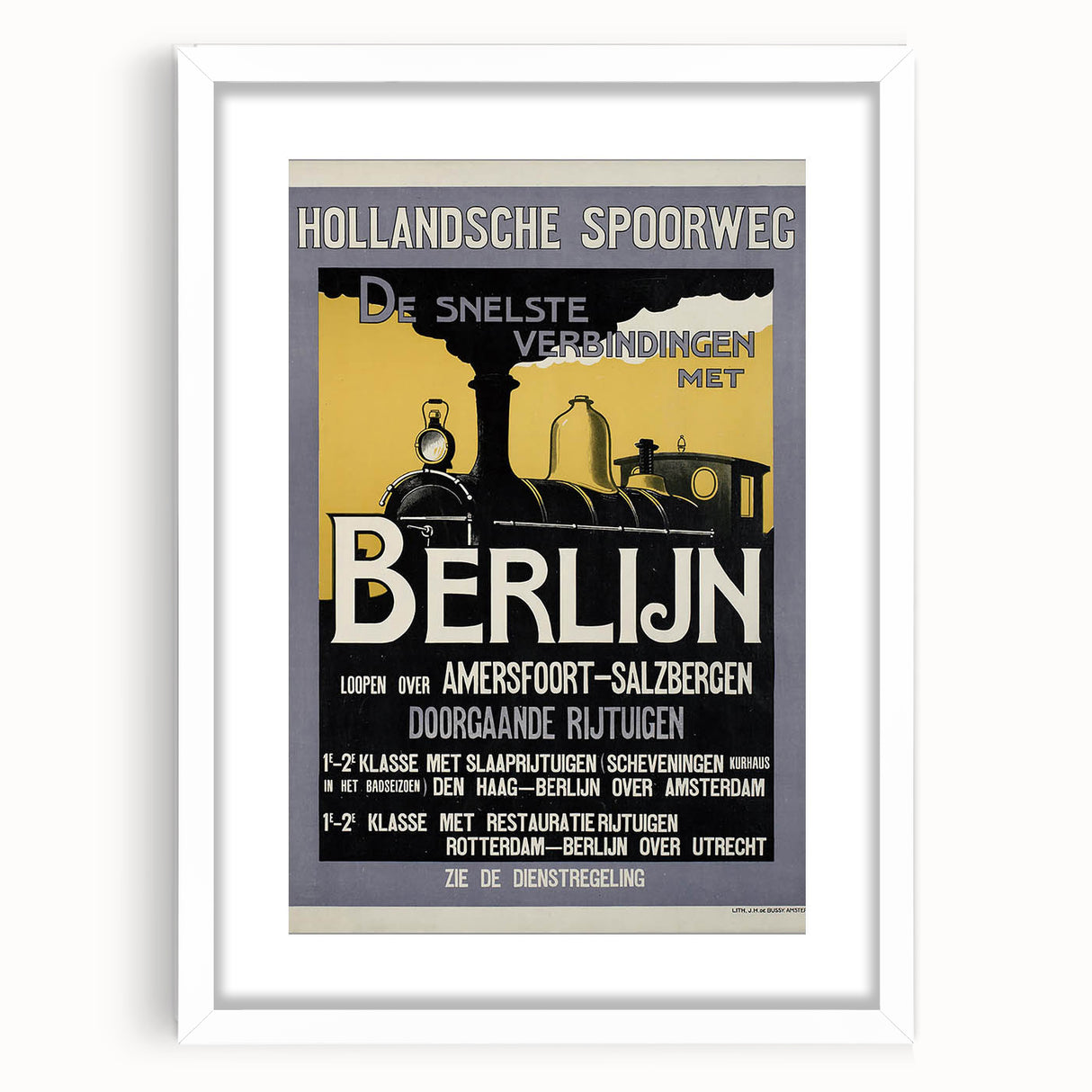 Retro Train Travel Poster - Vintage Berlin Connection Wall Art