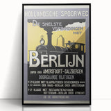 Retro Train Travel Poster - Vintage Berlin Connection Wall Art