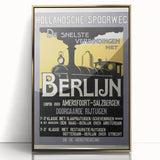 Retro Train Travel Poster - Vintage Berlin Connection Wall Art