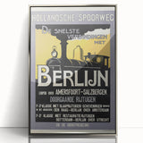 Retro Train Travel Poster - Vintage Berlin Connection Wall Art